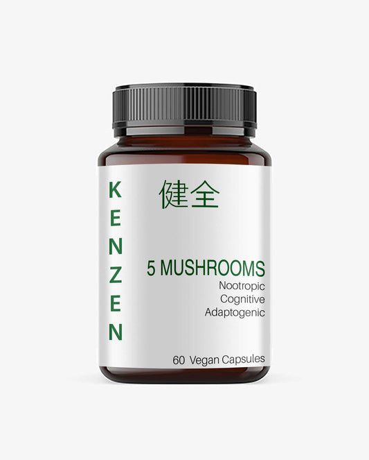 5 Mushroom Complex – Lion’s Mane, Reishi, Cordyceps, Chaga & Turkey Tail | Kenzen SA