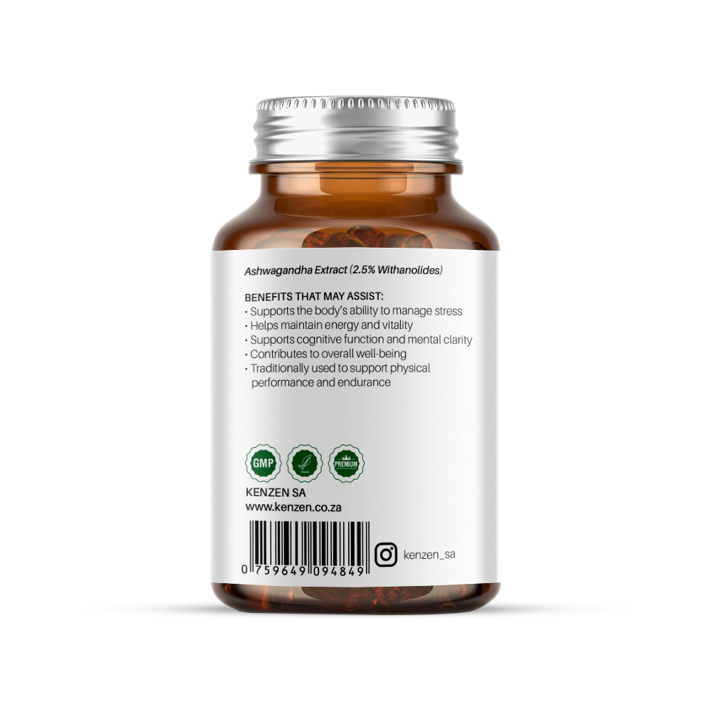 Ashwagandha – 2.5% Withanolides, 500mg Capsules