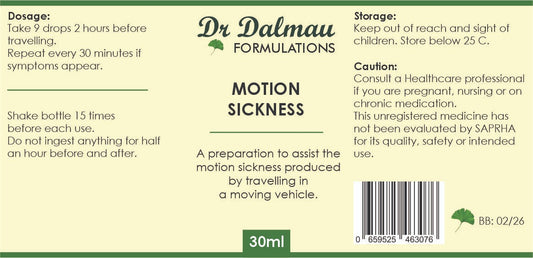 Motion Sickness Formulation