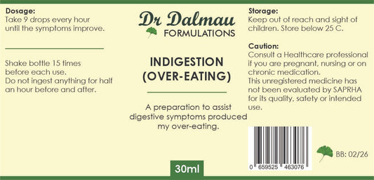 Indigestion (over-eating) Formulation