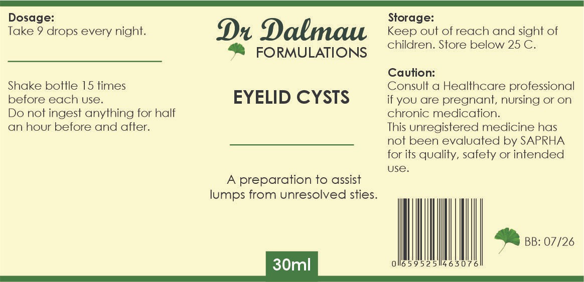 Eyelid Cysts Formulation