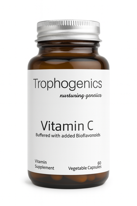 Trophogenics Buffered Vitamin C Complex – Gentle-Stomach Antioxidant Support | 60 Vegetarian Capsules
